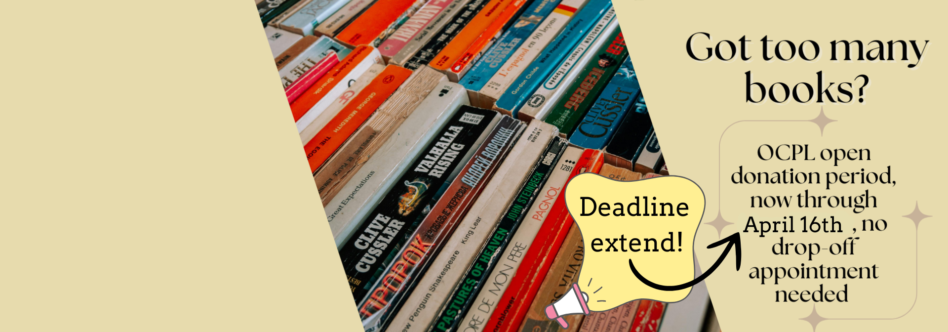 Donate to our May Book Sale!