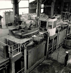 The modern electirc furnace installed at Centre Foundry in the 1970s.