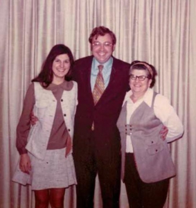 With Ted Hess and her mother, Mary, 1973.