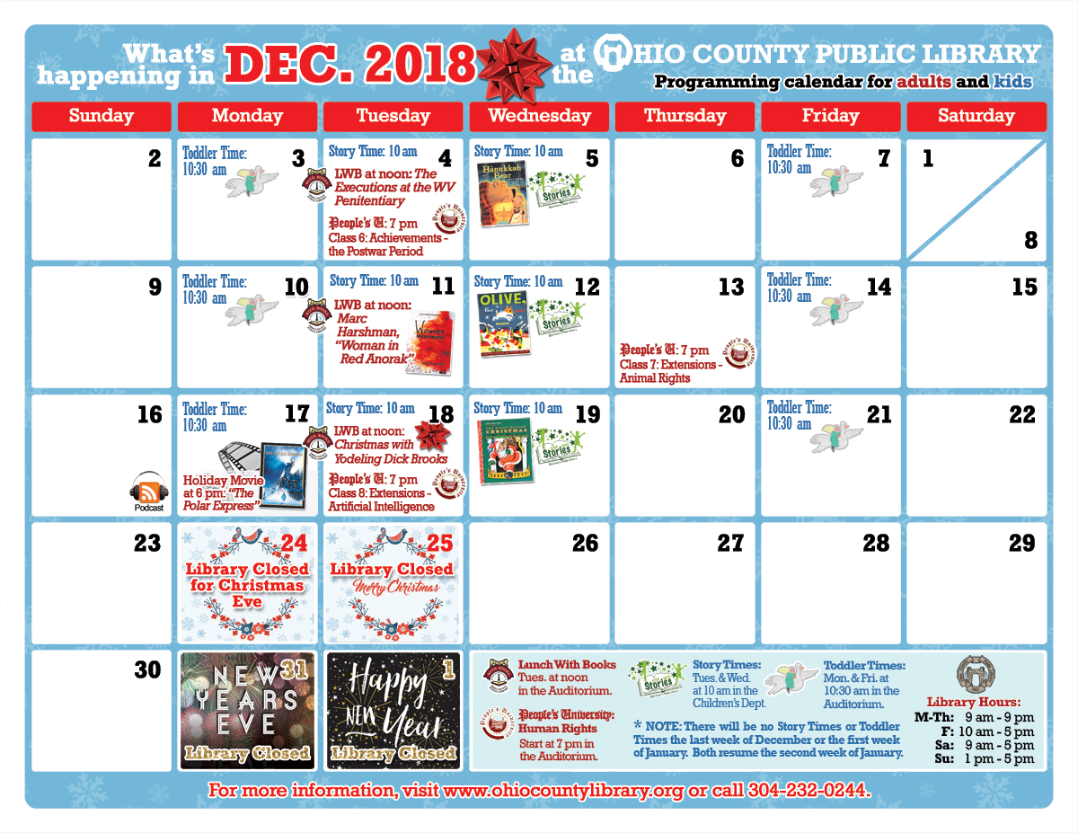 OCPL Programming Calendar: December 2018