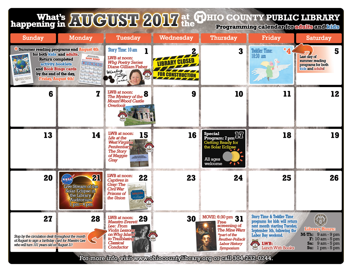 OCPL Programming Calendar: August 2017
